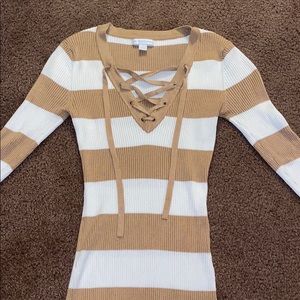 New York & Company Lace up Shirt